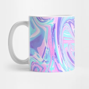 Bright Pastel Blue & Purple Marble Pour Mug